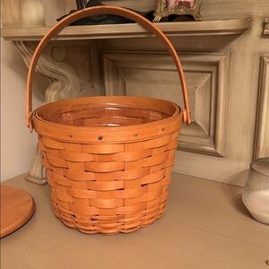 Longaberger Woodcrafts Basket “ice bucket” with Lid